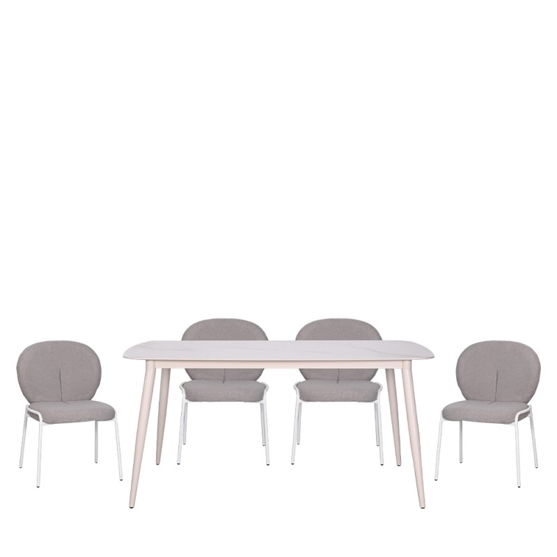 BALLOON SINTERED STONE DINING TABLE + BALLOON DINING CHAIRS