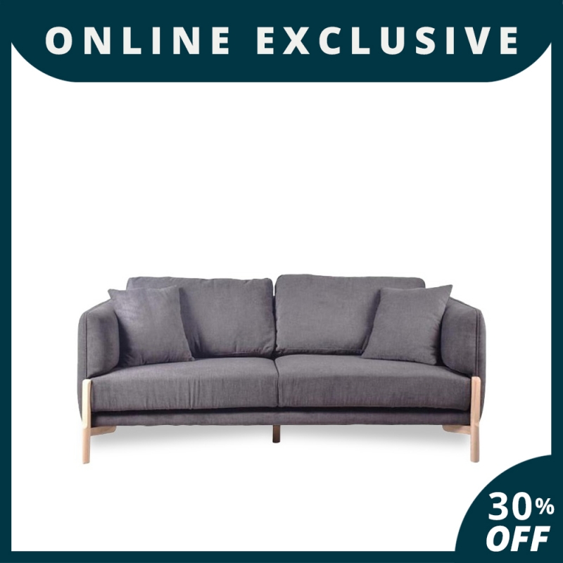 BOLLIN 3 SEATER SOFA WITH 2 THROW CUSHIONS