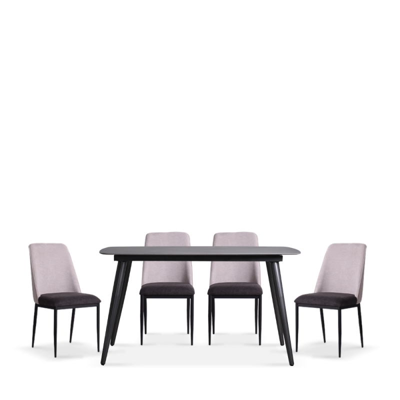 BRUSSEL-140 SINTERED STONE TOP DINING TABLE + MOUNTAIN DINING CHAIR