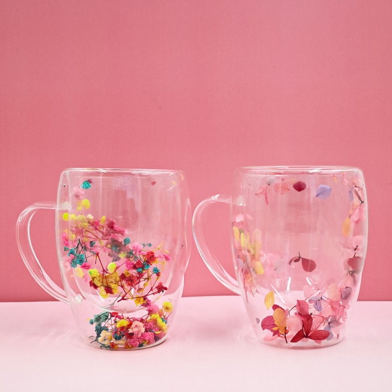 DOUBLE GLAZED ETERNAL BLOOM HYDRANGEA CUP 350ML