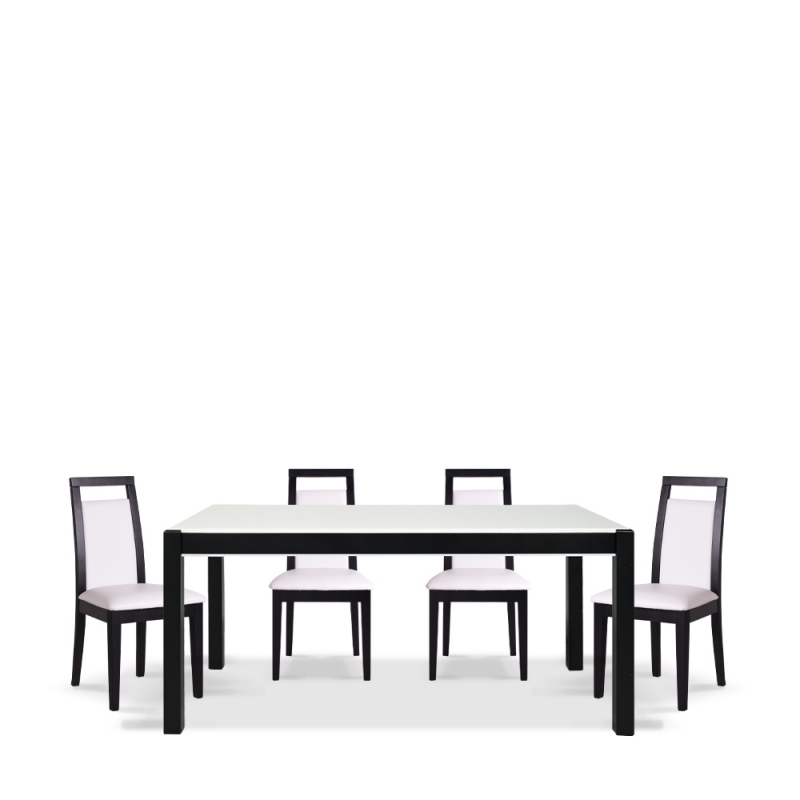 GEMINI-L-LX DINING TABLE + ROLINO DINING CHAIRS