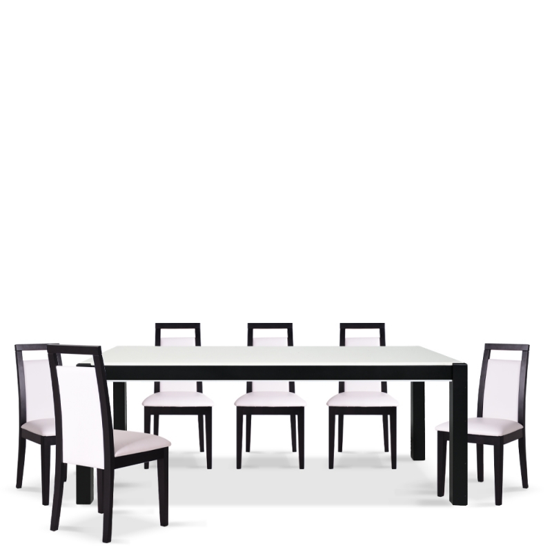 GEMINI-XL-LX DINING TABLE + ROLINO DINING CHAIRS