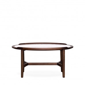 LN HOME: CINDI OVAL MARBLE TOP COFFEE TABLE