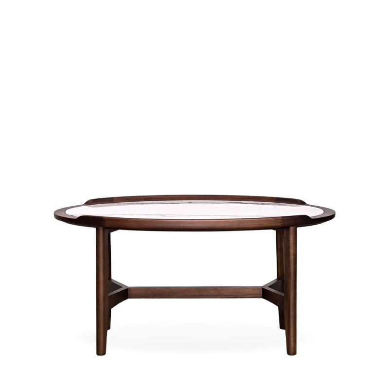 LN HOME: CINDI OVAL MARBLE TOP COFFEE TABLE