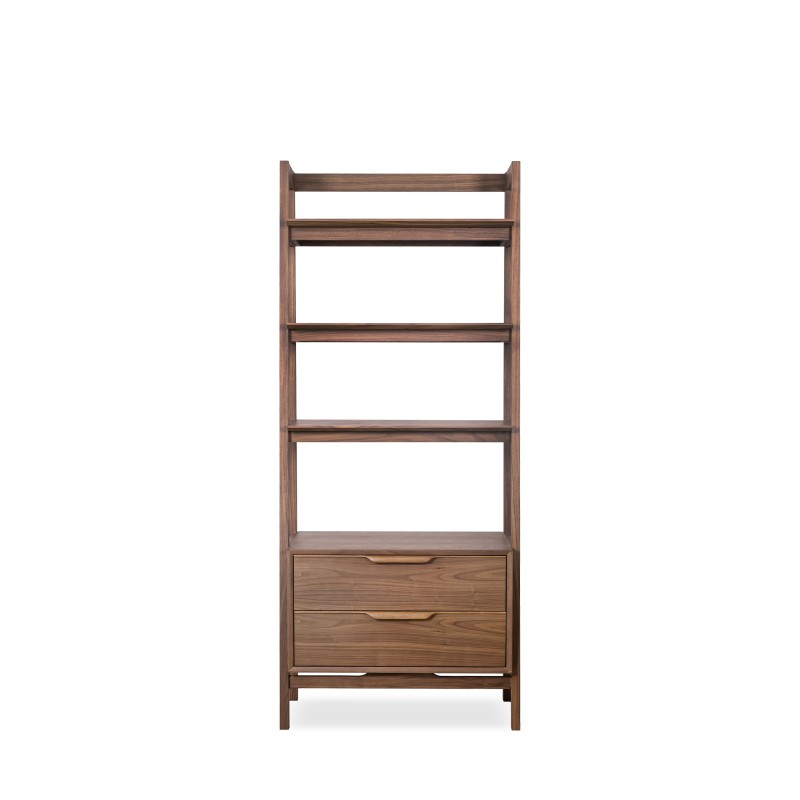 LN HOME: MID-CENTURY BOOKSHELF WITH DRAWERS