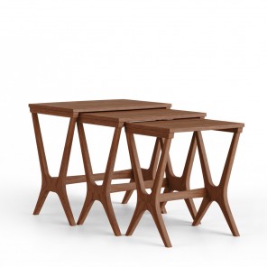 LN HOME: MID-CENTURY STAR NEST OF 3 TABLES