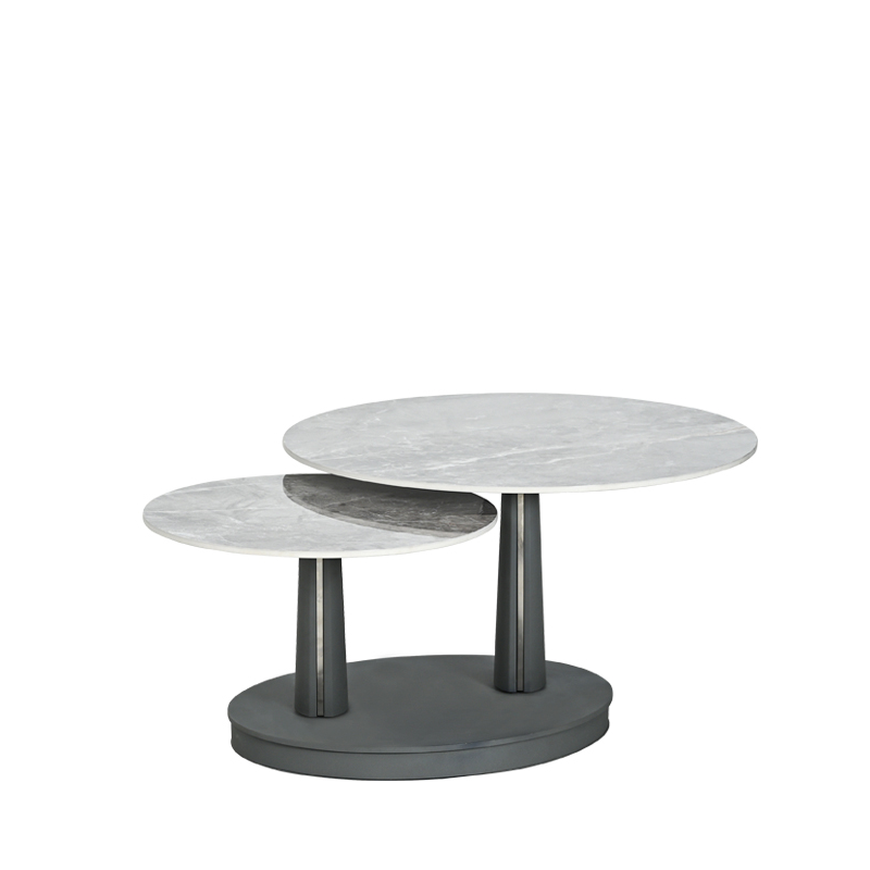 ODIN SWIVEL COFFEE TABLE W/ STONE TOP