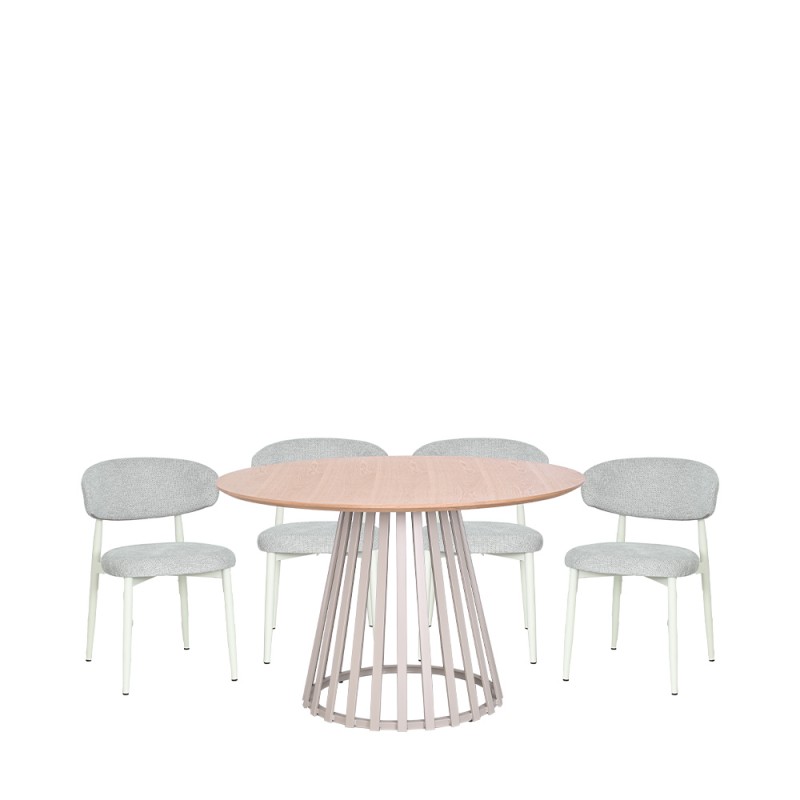 PEPPER ROUND DINING TABLE	 + PEPPER DINING CHAIRS
