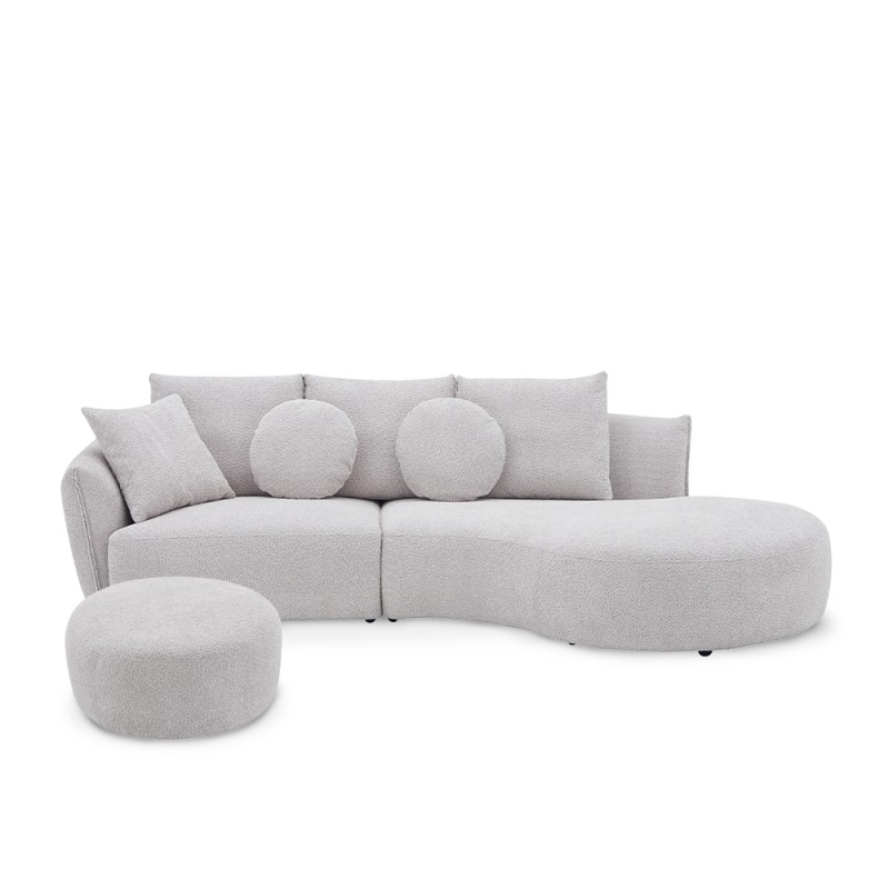 ROMAN L-SHAPED SOFA (LHS) W/ ROMAN ROUND OTTOMAN