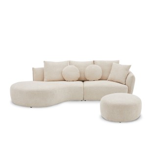 ROMAN L-SHAPED SOFA (RHS) W/ ROMAN ROUND OTTOMAN