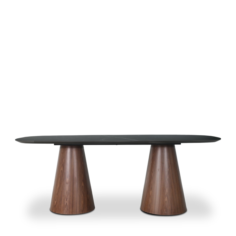 ROMELLO CRYSTAL BLACK SINTERED STONE DINING TABLE