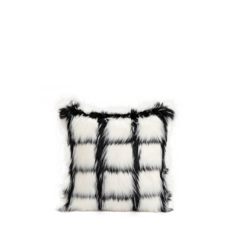 THROW CUSHION - GRID FURRY