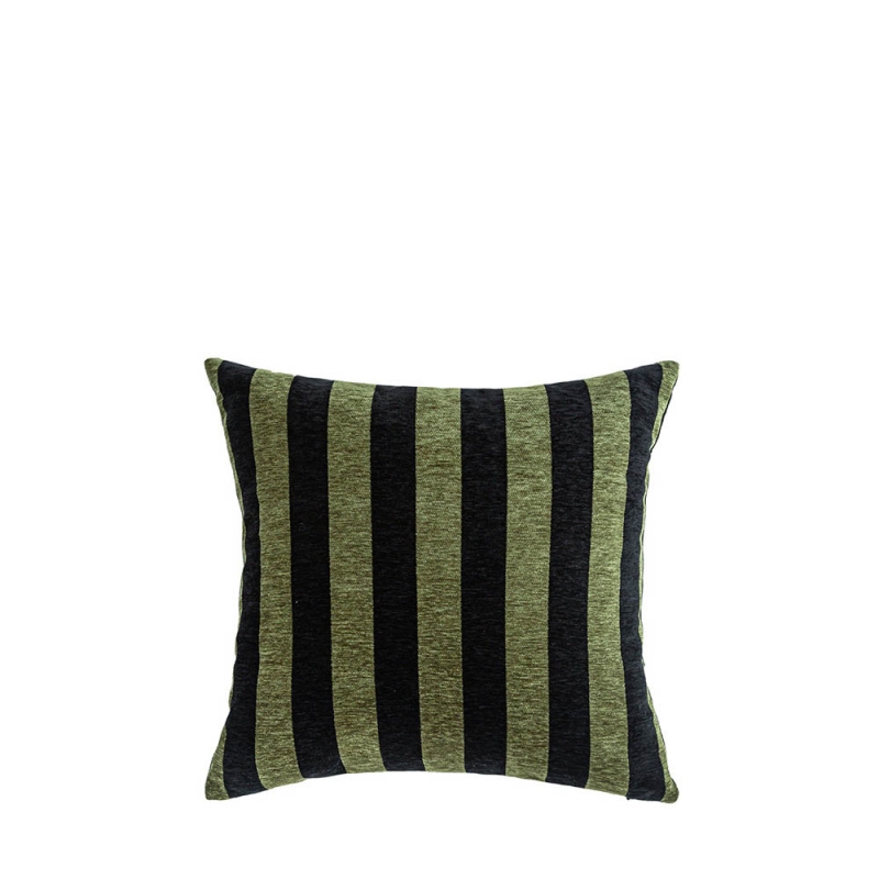 THROW CUSHION - MOSS GREEN STRIPE CUSHION