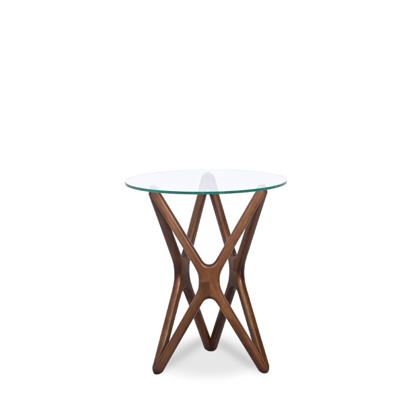 LN HOME: XXX TEMPERED GLASS TOP SIDE TABLE